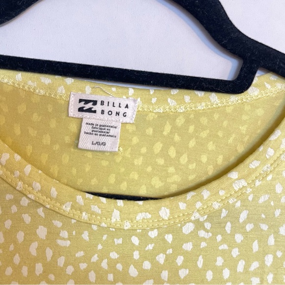 BILLABONG Tomboy Knit Midi Dress Sleeveless Sz L Large Yellow Leopard Print - Picture 5 of 6